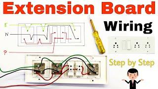 How to Make Electrical Extension Board | 3Sockets+2Switches connection | Switch board wiring