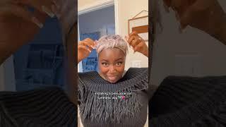 $15 Cheap Synthetic Pixie Cut Wig| Installing A Short Pixie | Pink Synthetic Rihanna Wig #shorts