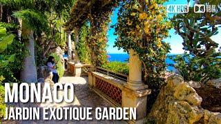 Jardin Exotique Garden and Cave -  Monaco [4K HDR] Walking Tour