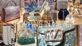 Shopping in Milan: JIMMY CHOO, VALENTINO, YSL, GUCCI, D&G, GIANVITO ROSSI Festive Collections Vlog.