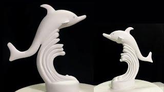 How to make Jumping Dolphin Sculpture | DIY White Cement craft