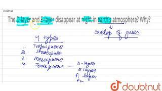 The D-layer and E-layer disappear at night in earth's atmosphere? Why?