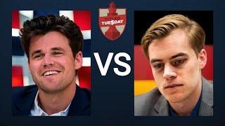 Magnus Carlsen vs Matthias Bluebaum | Titled Tuesday Early | chesscom