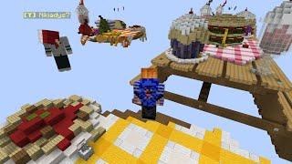 Playing intense PVP eggwars battles in Minecraft