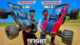 RC Traxxas Xmaxx 8S Vs RC Traxxas Sledge Unbox & Fight - Chatpat toy tv