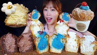 ASMR Korea Cafe Cream Bread Mukbang Eating show !!