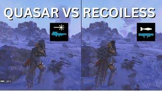 Helldivers 2 Quasar cannon vs Recoiless rifle side-by-side Comparisons and information