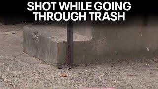 Man shot while going through trash; witness uses power cord as tourniquet