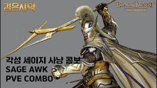 검은사막(BDO) - 각성 세이지 사냥 콤보 SAGE AWK PVE COMBO