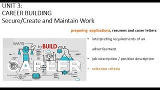 Career Building - Selection Criteria 1