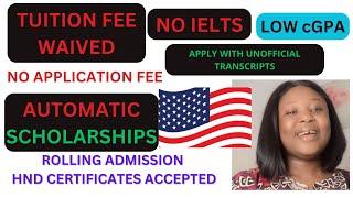 Study For Free in These 3 USA Universities|| No Application Fee