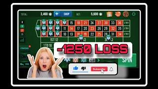 Roulette Disaster: Losing $1,250! 