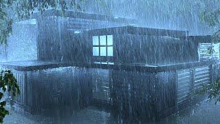 Hypnotize Sleep with Intense Thunder & Pounding Rain on Loose tin Roof of Farmhouse at Dark Night