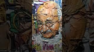 Super Cool Art Painting  made with  Clothes Mahatma Gandhi #shorts #orginal #panting #MahatmaGandhi