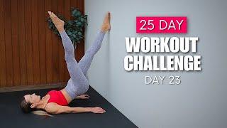 20 MIN WALL PILATES FULL BODY WORKOUT | Day 23 - 25 Day Workout Challenge