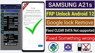 Samsung A21s Frp Bypass Android 12/13 Without Pc || Samsung FRP Bypass clear data Not Supported