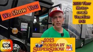 Sweet Diesel Pusher Thor Motorcoach Venetian B42  Walkthrough @The 2023 FRVTA Florida RV Supershow