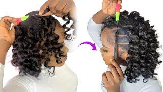 NO CORNROW! NO LEAVE OUT! Easy Crochet Hairstyle Using Braid Extension