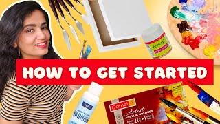 How to start Acrylic Painting For Beginners | Basic Art Supplies For Acrylic Painting