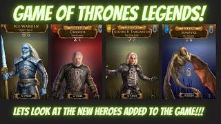 Game of Thrones Legends NEW HEROES ADDED TO THE GAME AND A BREAKDOWN OF THEIR SKILLS!