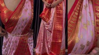 Silk Saree Draping | Perfect Saree Pleating Step by step| Party wear Sarees Styling|