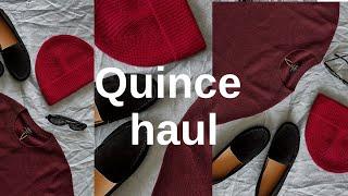 first Quince haul | honest first impressions of cashmere sweater, beanie, sunglasses, suede loafers