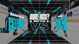 Celebrini, Smith go head to head in bubble hockey