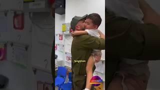 Coming home. A soldier reunited with his son. #soldier #israel #cominghome