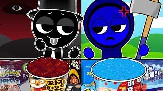 Incredibox Sprunki - Black VS Jevin Convenience Store BLACK BLUE MUKBANG | Incredibox Animation