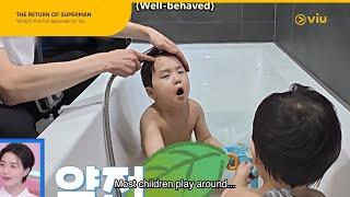 Eunwoo & Jungwoo Were Behave While Taking a Bath | The Return of Superman EP 555 | Viu [ENG SUB]