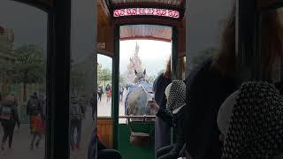 Disneyland Paris - Taking a the horse and cart down mainstreet!