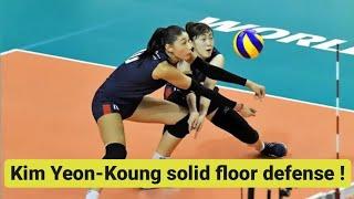 KIM YEON KOUNG DOING FLOOR DEFENSE JUST LIKE A LIBERO !