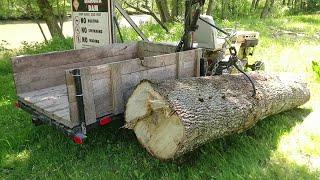 THE CHEAPEST PICKUP TRUCK CRANE VS 1250 LB. HARDWOOD ASH LOG!!! WILL IT LIFT IT???