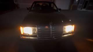 1993 Mercedes-Benz 300CE lights, seat belt presenters, stereo at night 9/12/24