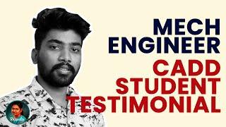 CADD CENTRE STUDENT TESTIMONIAL VIDEO  | MECHANICAL ENGINEER STUDENT | #Rajipedia