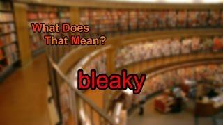 What does bleaky mean?