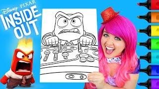 Coloring Anger Inside Out Coloring Book Page Prismacolor Colored Paint Markers | KiMMi THE CLOWN