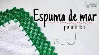 FÁCIL y RÁPIDA puntilla para toallas de mano  | HERMOSA para emprender | Puntada Espuma de Mar