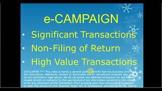 High Value Transactions Income Tax SMS | E-Campaign for High Value Transactions Compliance Live