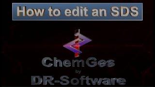 How to edit an SDS with ChemGes by DR-Software