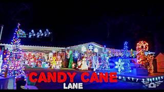 Candy Cane Lane in West Frankfort Illinois at Mr. Tim Murphys House!  