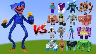 MUTANT HUGGY WUGGY vs All Minecraft Bosses - Minecraft Mob Battle