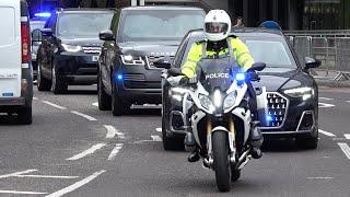 Prime Minister Rishi Sunak motorcade back from Germany  escorted by | MPS SEG