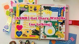 [ASMR] Get Diary With Me + (no talking) / 다이어리 꾸미기  / kitsch 키치 다꾸 