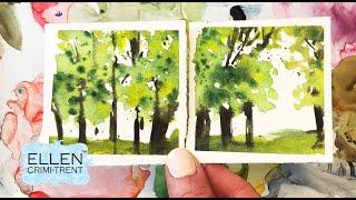 Super Easy Watercolor Trees for Beginners/ Step by Step Tutorial/ Mini Monday Madness