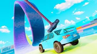 This NEW BeamNG Obstacle Course DESTROYS You Car With GIANT HAMMERS!