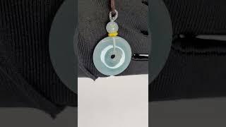 ONCJP10947 (Translucent Light Green Donut Jadeite Jade Pendant)