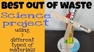 Best from waste l Science project l Project with 5  types of materials l Moving windmill