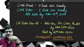 CA Inter Jan 25 and CMA Inter Final Dec 24 Important Questions List