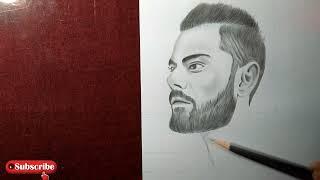 How to draw  virat kohli | pencil drawing time-lapse | Arun ArtBook |